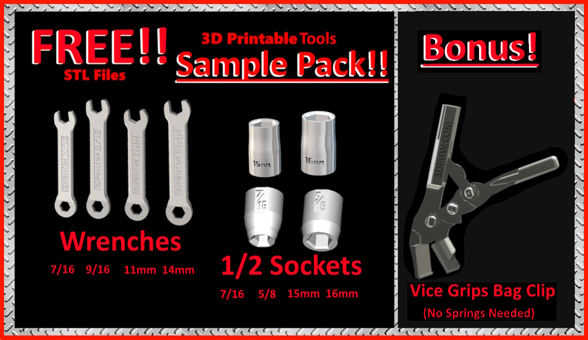 Preview of free 3D-printable tools